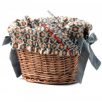 Vložka do košíka kvietočky so sivými stuhami